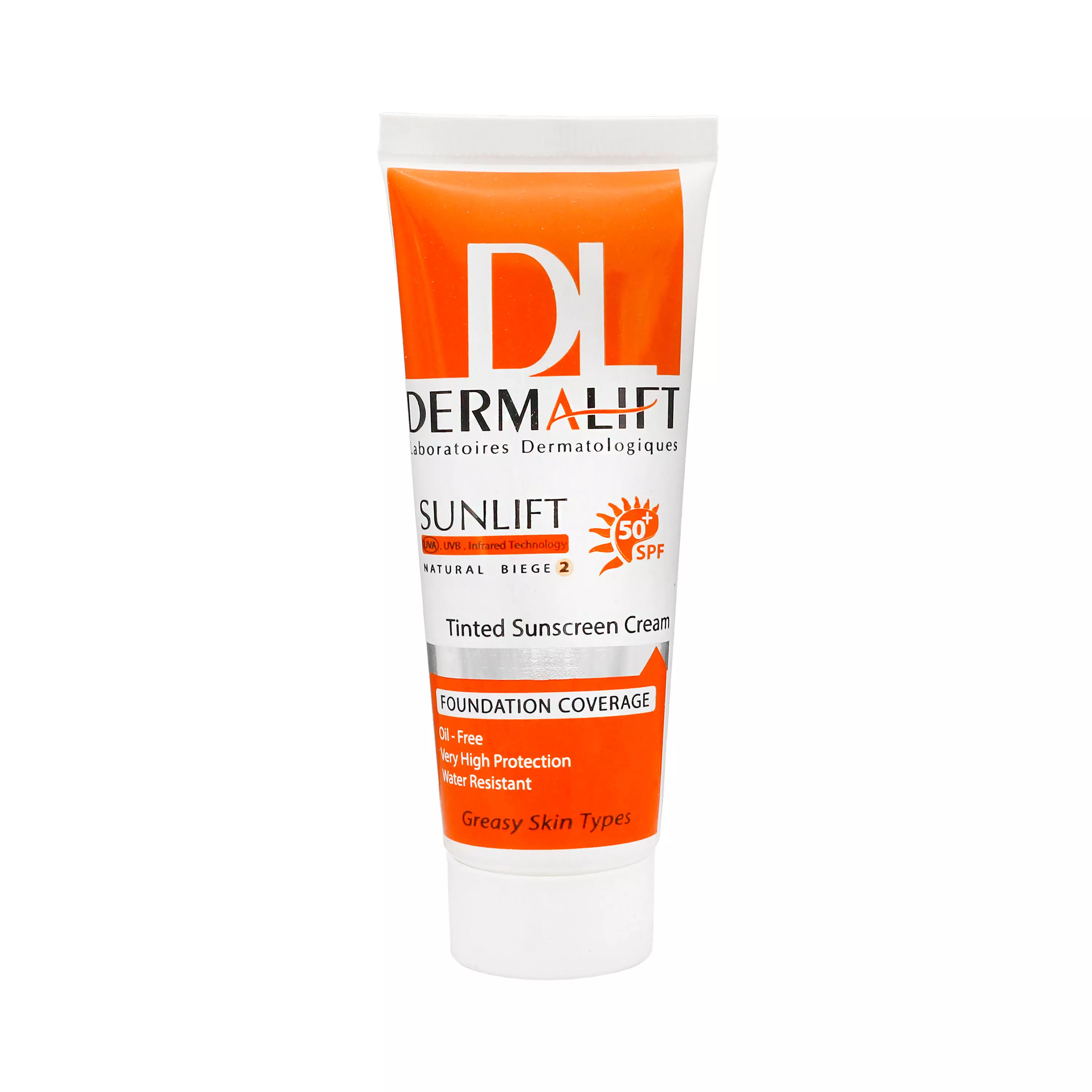 کرم ضد آفتاب SPF50 سانلیفت پوست چرب بژ طبیعی درمالیفت